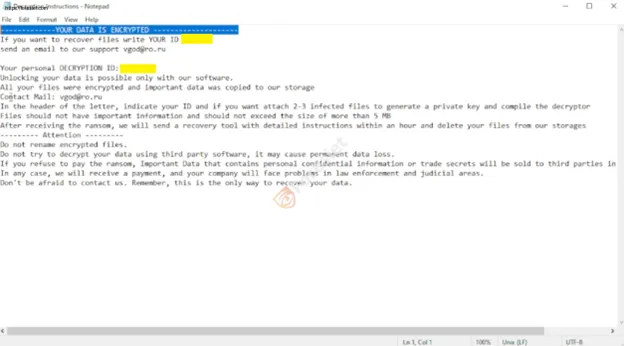 vgod ransomware data is encrypted screenshot