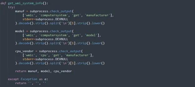 wmi system info code screenshot
