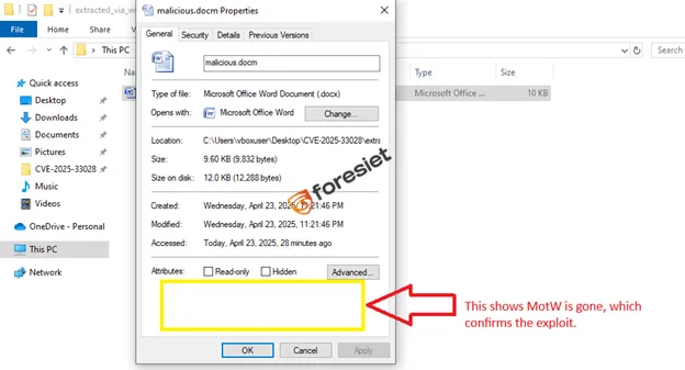 malicious doc properties screenshot