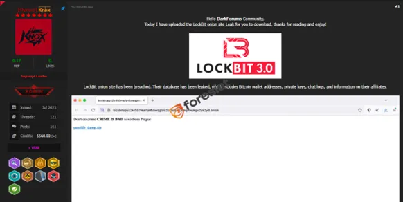 lockbit 3.0 community screenshot