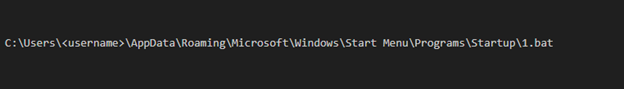 Persistence via Startup Folder Write