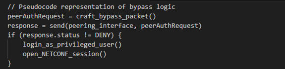 simplified representation of how an exploit sequence might work, in pseudo-code form