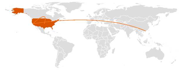Controlled-run network geography: campaign-relevant Hong Kong infrastructure shown alongside browser-service traffic context.