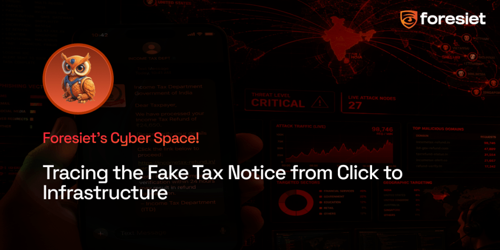 An illustrative concept of a fake tax notice phishing email targeting Indian taxpayers.