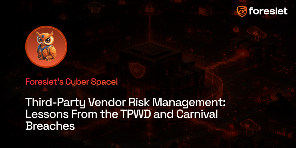 Digital illustration of third-party vendor risk management showing an enterprise protected by layered cybersecurity while compromised vendor connections trigger threat alerts across a secure network.